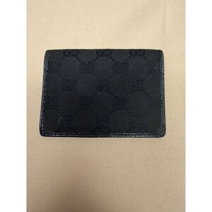 Authentic Vintage Gucci Black GG Canvas Bifold Wallet (Verified COA)